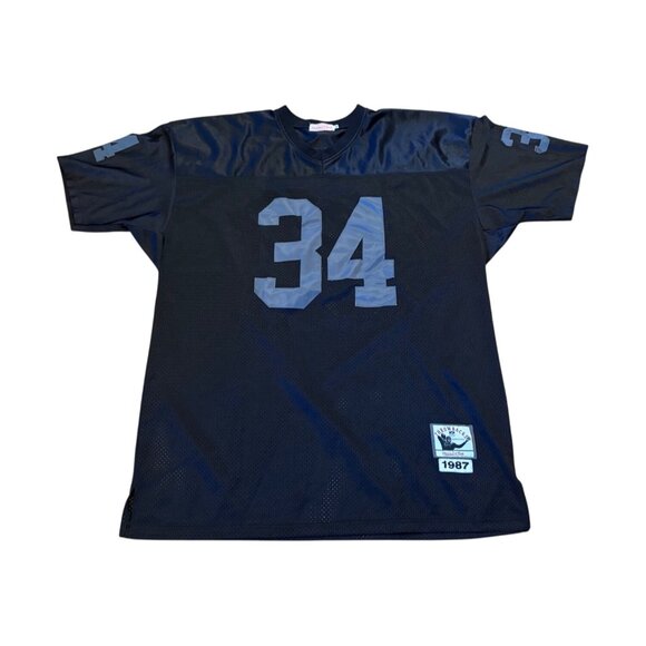 Mitchell & Ness 1987 Los Angeles Raiders Bo Jackson NFL Jersey Black Men's 52 - Picture 2 of 8